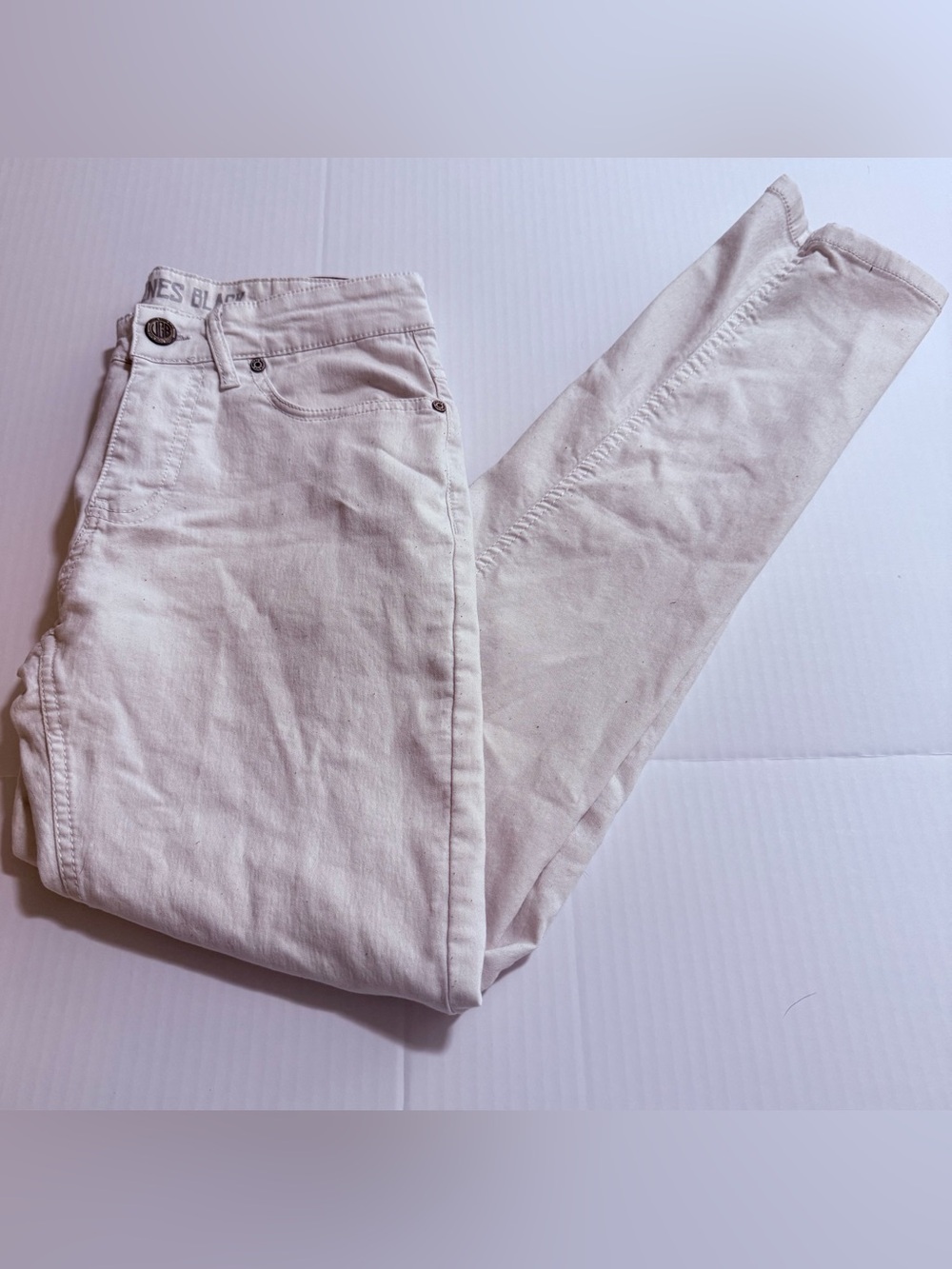VGB Vintage Genes Black Slim Fit White French Terry Denim Jeans Mens 30x32